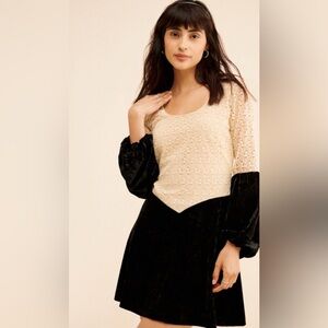 Anna Sui Cream and Black Mini Dress